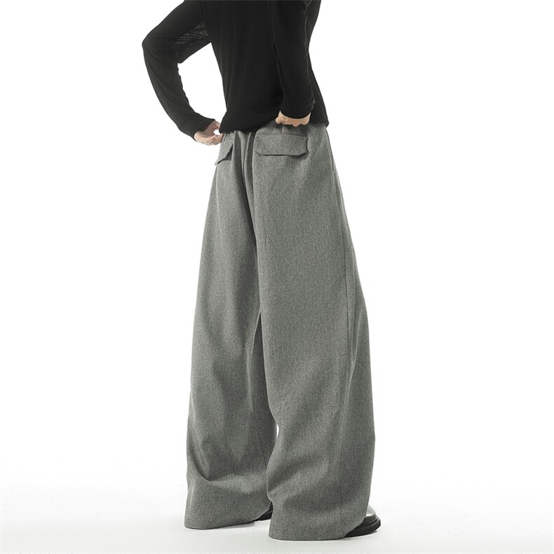 高级感亚麻西裤男女cleanfit宽松老钱风休闲裤504-K263-特P47控88,男装西裤,星座504