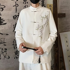 新中式风中山装男立领盘扣西装外套休闲宽松西服套装A68/P62，男装西服，星座506