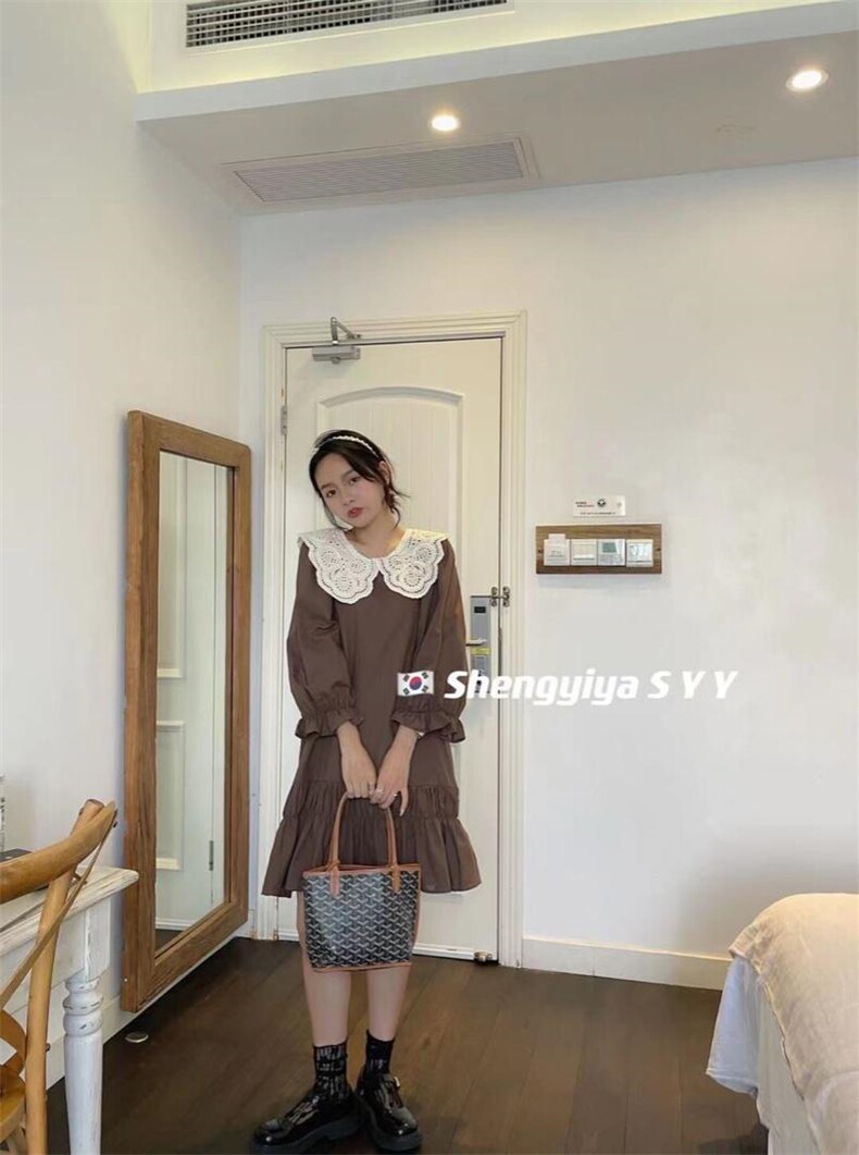 蝴蝶领娃娃连衣裙，女装连衣裙，6·9衣社