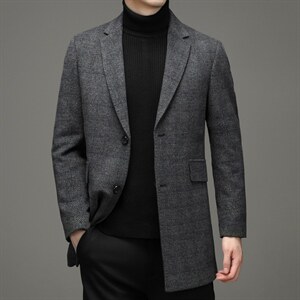 中年纯色翻领羊毛棉衣加厚保暖冬季爸爸冬装外套棉服HM18113-P275图片