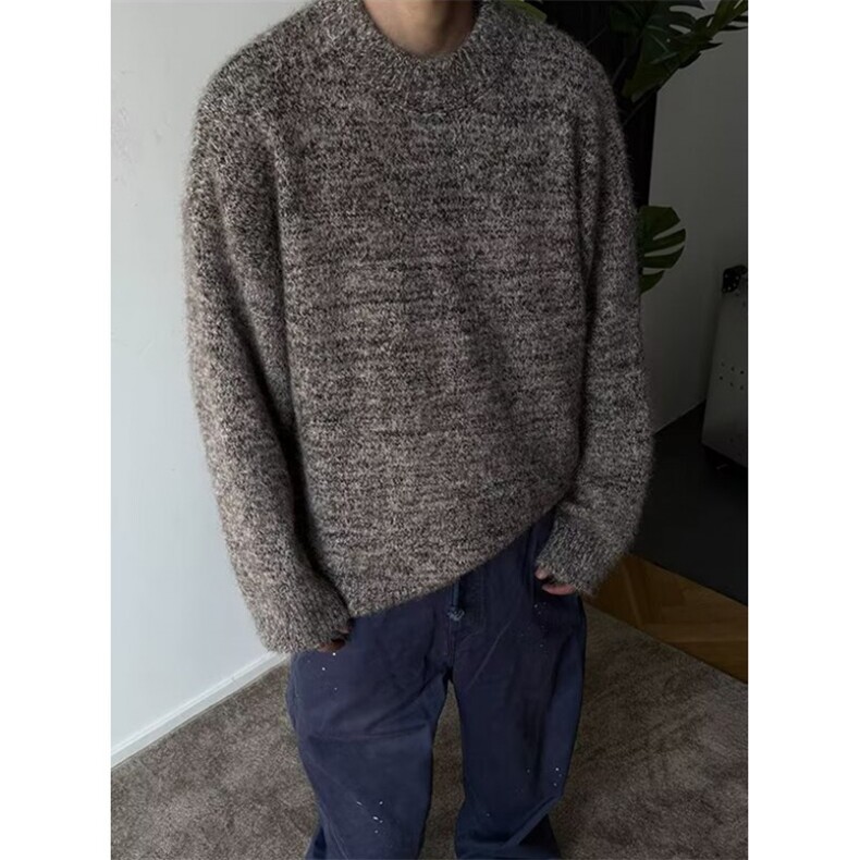 秋冬纯色针织衫男女生ing学院风宽松中性美拉德毛衣M3203,男装针织衫/毛衣,星座1116A（原606A-3）