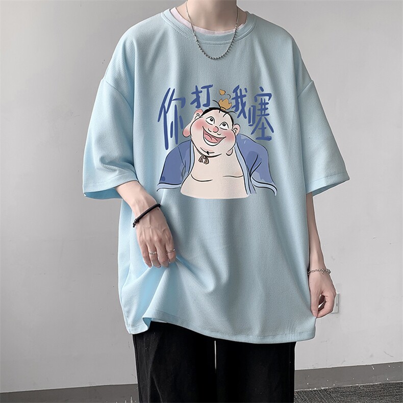 华夫格t恤男短袖男大码五分袖HT73437-P22,男装T恤,电商A040