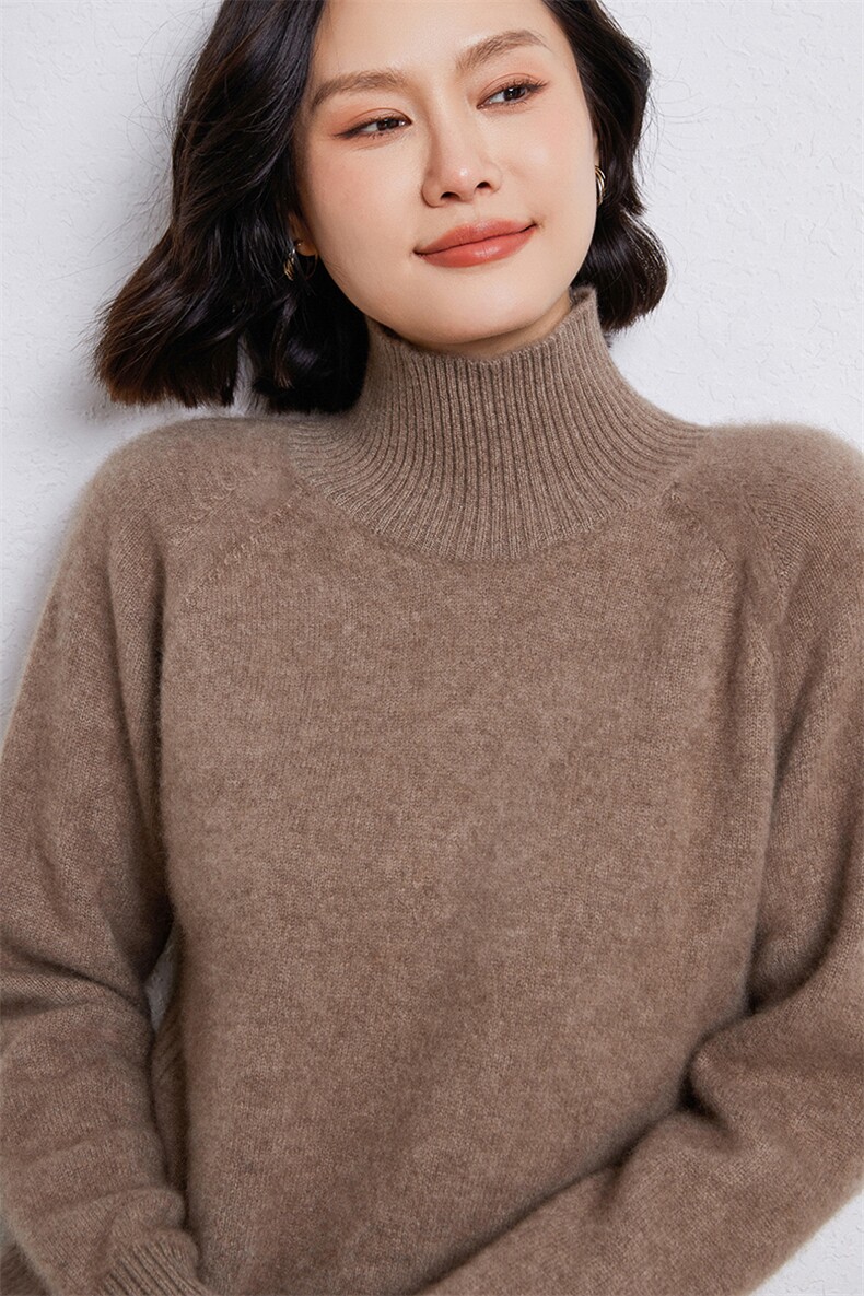 时尚百搭高领羊毛衫王菲同款羊毛显瘦修身女士毛衣,女装羊毛衫,温伦斯特羊绒