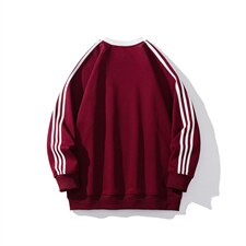 2026中性风三杠条纹圆领字母印花休闲大码M-5XL卫衣男WY77765P48，男装卫衣，星座227-7