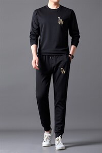 2023春季新款运动套装男中年圆领印花字母宽松卫衣卫裤两件套，男装休闲套装，电商B212（原钱塘6029）