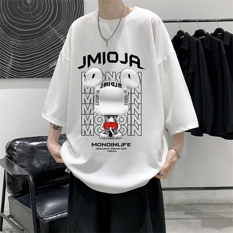 Q11214-P30 春夏季七分袖t恤男大码五分袖男短袖中袖   大皂风图片