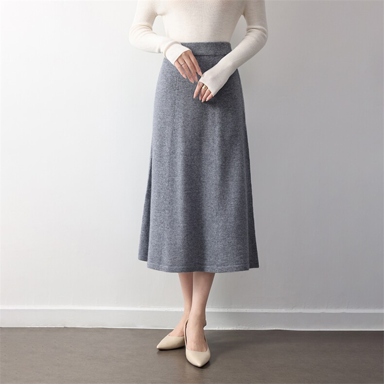 2025年秋季百搭多片平面伞裙时尚百搭休闲，女装半身裙，举月羊绒