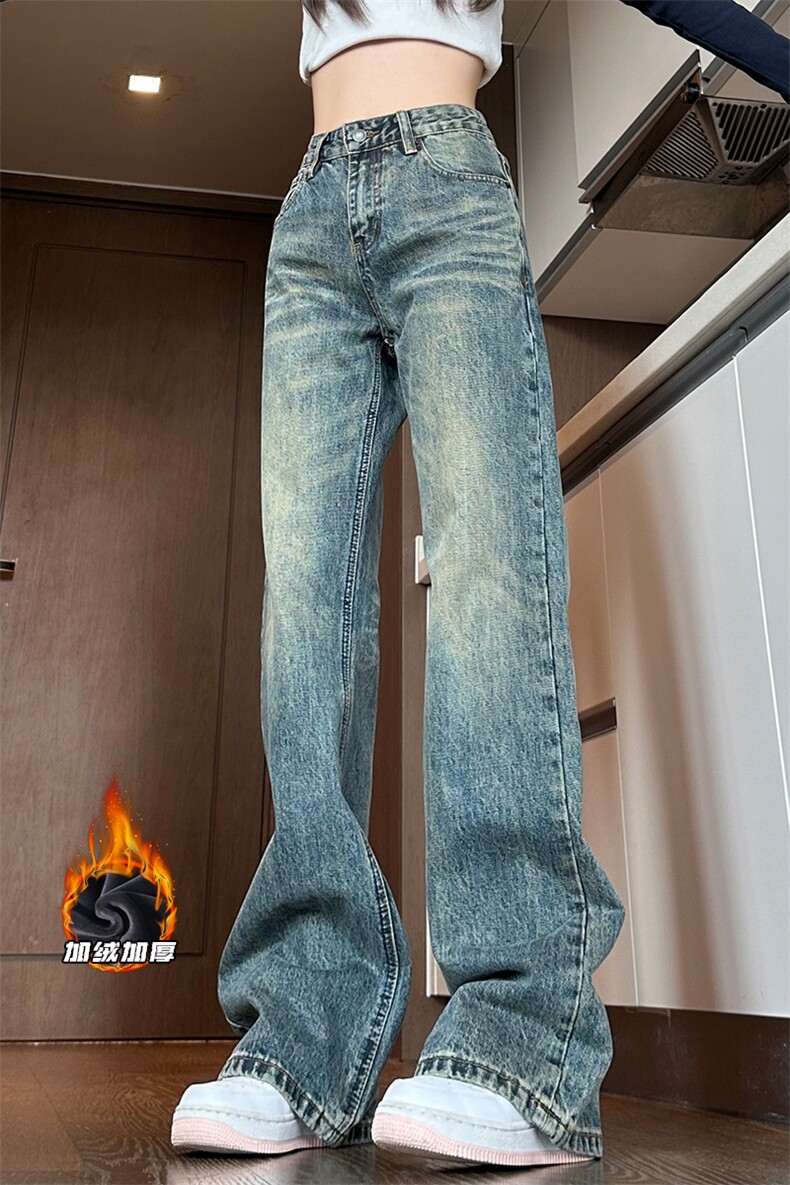 2024GK24327加绒女模大码美式微喇牛仔裤M-5XGK241012-特P50,男装牛仔裤,电商A022