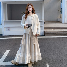 白色小香风花边双面呢羊毛大衣女秋冬季2025新款小个子毛呢短外套，女装羊绒大衣，2C230