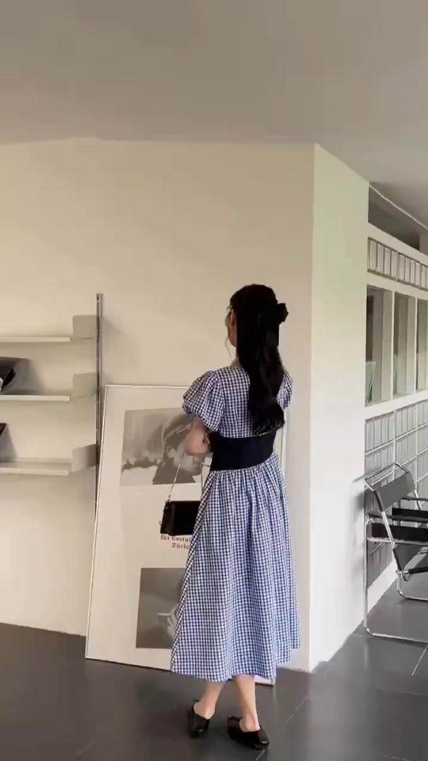 格子连衣裙，女装连衣裙，妤沫 Yumo(4F)