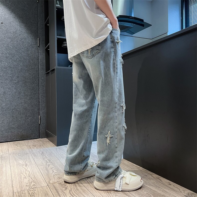 春夏美式复古hiphop裤子高街潮牌ins裤N02218-P45,男装休闲裤,星座308B-2