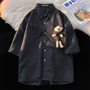 短袖衬衫男潮牌潮流少年感穿搭半袖衬衣外套式夏LS2210 P35图片