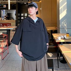 夏季男生连帽衬衫T恤衫个性设计上衣，男装T恤，星座1013