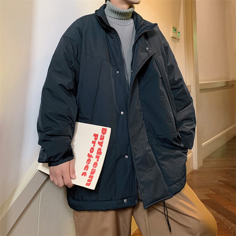 2023秋冬季韩版宽松纯色立领棉衣韩版保暖宽松复古棉服W6244-P82,男装棉衣,星座512-2