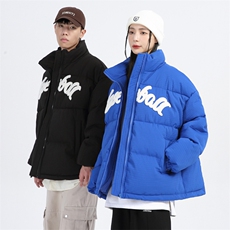 潮牌情侣2023冬季男女同款毛巾绣加厚棉衣保暖棉服MYTC157P95，男装棉衣，电商B220