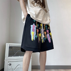 短裤男女休闲运动小众五分裤美式潮流印花宽松型中裤夏DE1211-p33，男装牛仔裤，星座1008