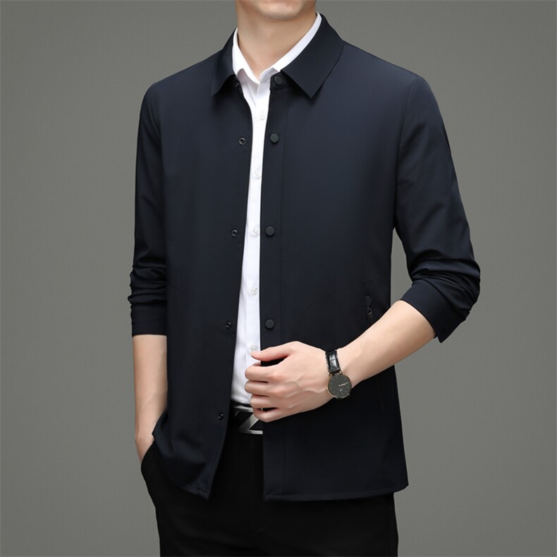 HM21007男士2023年秋季新款长袖外套休闲青年翻领夹克外套P258,男装夹克,电商B360