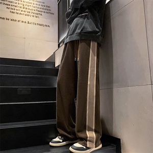 K3639-P48加绒55秋冬加厚美式潮牌灯芯绒织带垂坠感拖地休闲男裤图片