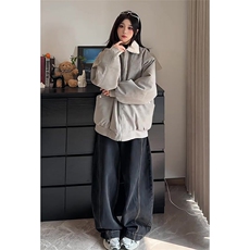 现货冬季美拉德毛领雾面PU皮棉服加绒加厚保暖百搭设计款情侣棉衣，男装棉衣，电商A443
