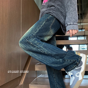 B221 美式ins高街暗黑小众个性宽松直筒牛仔裤 LK23140-P65 控88图片