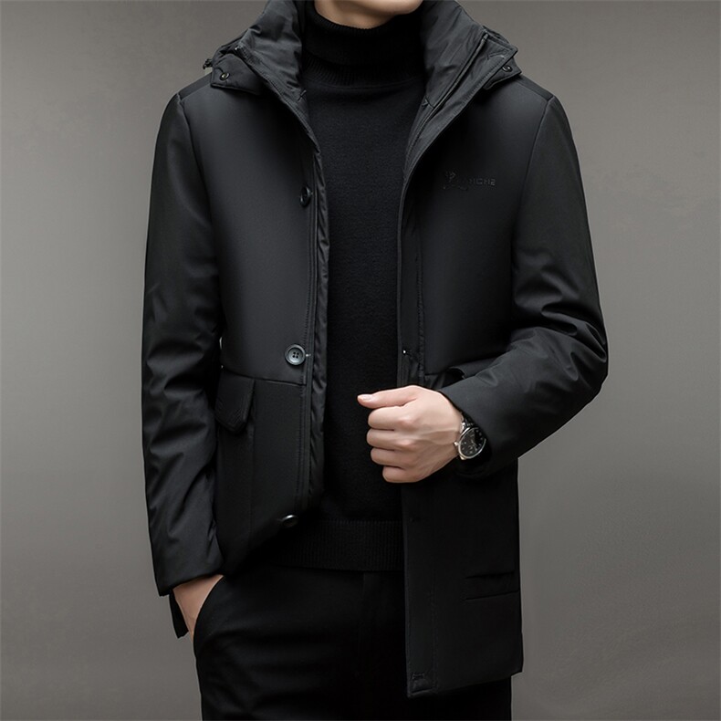 男士连帽纯色棉服2023冬季可拆卸帽加厚保暖棉衣中青年休闲外套,男装棉衣,电商B212（原钱塘6029）