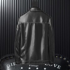 2023秋冬社会小伙PU皮衣男生机车皮夹克帅气休闲外套LE6603-P105，男装皮衣，星座1105-3