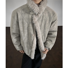 现货皮质座山雕棉服美式翻领毛毛重磅情侣外套A170-M915-TP112，男装棉衣，电商A170