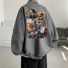 24春秋款美式复古麂皮绒飞行棒球服男女夹克外套JF3138-P80控108，男装夹克，电商B370