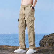 工装裤男款2026新款春季流行穿搭美式宽松直筒休闲裤子Z9810B-P45，男装休闲裤，星座509