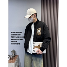 秋季新款美式贴标刺绣棒球服夹克男士潮牌修身时尚痞帅飞行服外套，男装夹克，星座506A