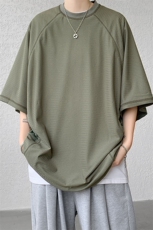 8XL-M特大码日系复古山西速干镂空拼接短袖T恤上衣男DX319P50，男装T恤，电商D206-1