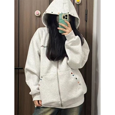 现货1014-1WY003TP75秋装重磅开衫刺绣男女生卫衣卫衣外套，女装短外套，星座1014-1