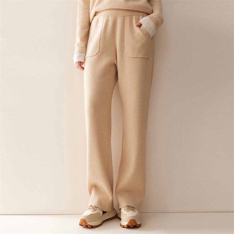 2025秋冬百搭时尚简约韩版四平加密加厚带兜直筒裤，女装休闲裤，珍丝贝尔
