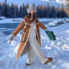 现货好数据25年冬装新款时髦保暖皮毛一体女182A-8592P265K399，女装皮草，浙宝182A