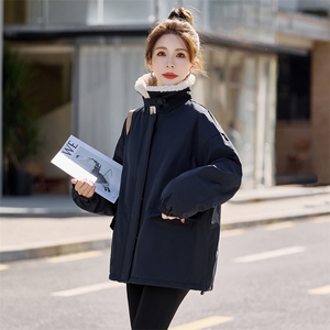 小个子毛领加厚羽绒服女士2025年冬新款韩版休闲宽松学生保暖外套图片