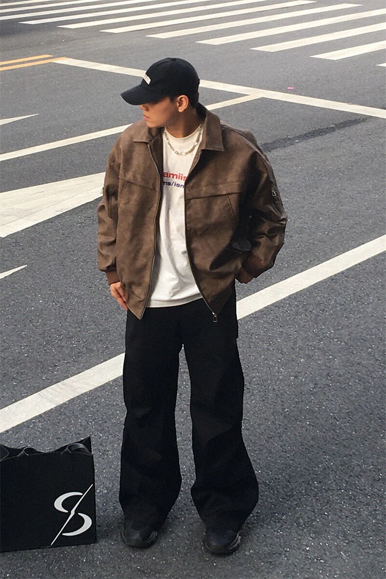 特P90无差价新款春秋时尚简约夹克外套-HJ5709男模外景,男装夹克,电商A003