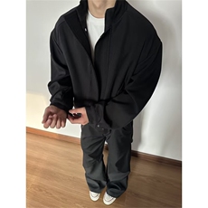 秋冬开衫立领外套男生复古麂皮绒夹克衣服男女生休闲夹克外套潮衣，男装夹克，星座302B