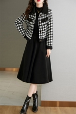 2022秋冬时尚简约大方气质优雅收腰显瘦休闲修身百搭潮流连衣裙，女装套装/套裙，香水丽阁