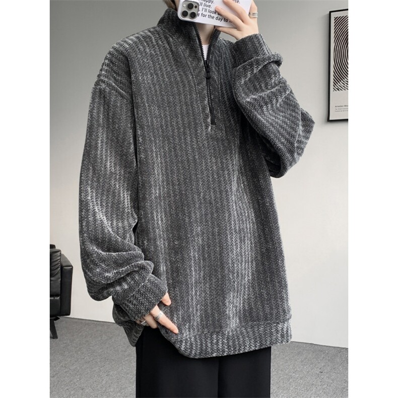 1506/QE760/P41雪尼尔半拉链卫衣,男装卫衣,星座1506
