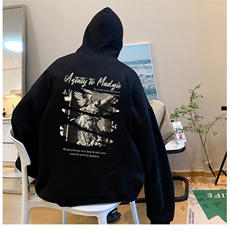 抖音供货、重磅360克现货加绒印花连帽卫衣HD019-1-LMWY44113-P40，男装卫衣，电商019-1