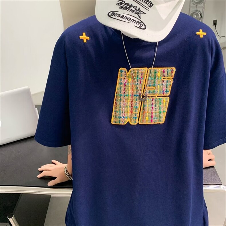 重磅美式复古短袖T恤男夏季纯棉宽松凉感潮牌上衣服T30477-p35,男装T恤,星座1008