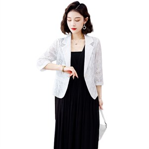 蕾丝小西装女短外套2024夏季新款韩版百搭披肩外搭配裙子上衣西服图片