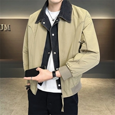 店主风2025秋季新款时尚假两件休闲宽松夹克外套男581-P135控175，男装夹克，电商A413