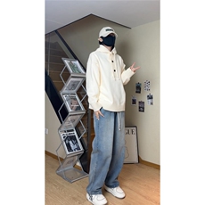 纯色连帽毛衣男秋冬套头宽松针织衫外套MY2626P65，男装针织衫/毛衣，电商基地A086