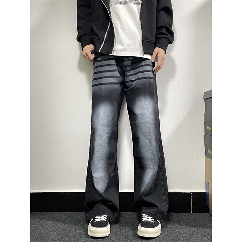 B221美式ins高街暗黑重工艺宽松直筒牛仔裤LK23125-P65控88,男装牛仔裤,电商B221