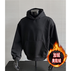 拼接重磅500克加绒奥粒绒连帽卫衣硬挺宽套头外套 RH5306JR-P62图片