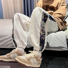 港风美式灯芯绒小熊刺绣ins束脚运动休闲裤XZ213-DK2003-P45控58，男装休闲裤，星座213