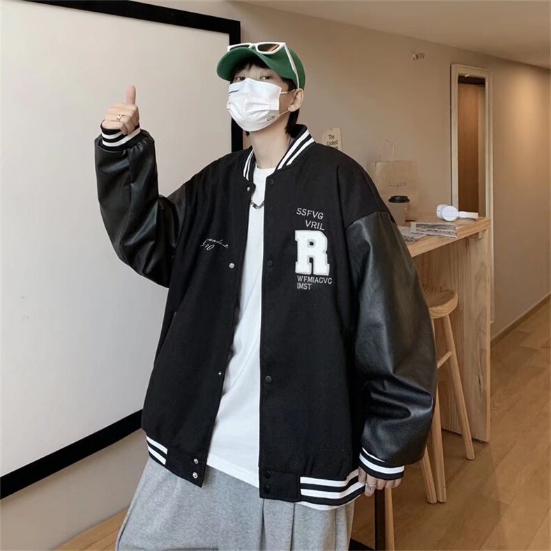 棒球服男克莱因蓝新款ins潮流百搭美式复古潮牌夹克外套J5184-p65,男装夹克,星座1008-1