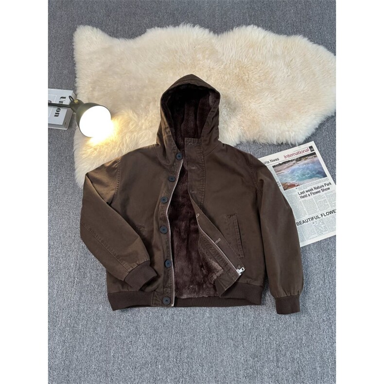 新款百搭时尚日系潮流水洗座山雕棉衣简约文艺气质ins原宿慵懒，男装棉衣，星座506A