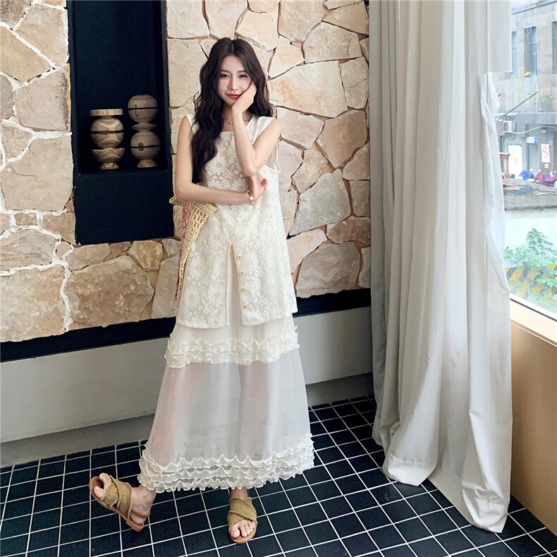 新款现货蕾丝半身裙两件套装3002-P155K228,女装套装/套裙,2C332